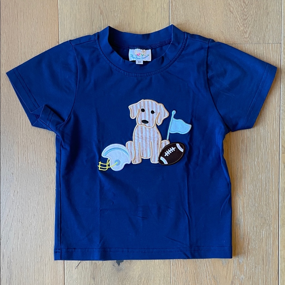 Busy Bees Smocks puppy football top, size 3T